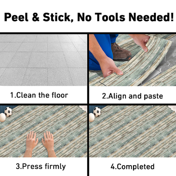 10 Pcs Vintage Wood Grain Floor Stickers, Easy Peel & Stick,Self-Adhesive,Scratch & Wear Resistant,Ideal For Kitchen,Living Room,Office, Bedroom - DIY Flooring Upgrade Floor Renovation,Home Decoration-6