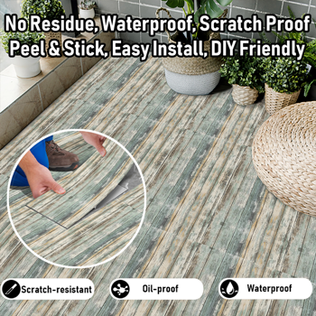 40 Pcs Vintage Wood Grain Floor Stickers, Easy Peel & Stick,Self-Adhesive,Scratch & Wear Resistant,Ideal For Kitchen,Living Room,Office, Bedroom - DIY Flooring Upgrade Floor Renovation,Home Decoration