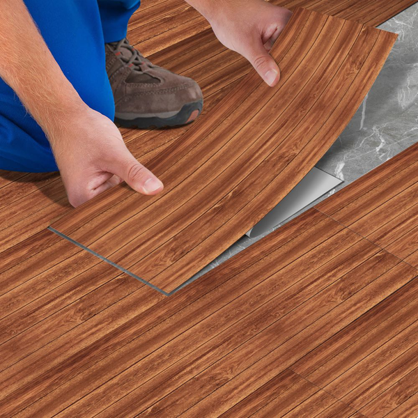 10 Pcs Self-Adhesive Wall And Floor Tiles PVC Wood Grain Peel And Stick Floor Stickers Removable Suitable For Bedroom Kitchen Office  Living Room Indoor Floors Ground Renovation, Home Decoration-6