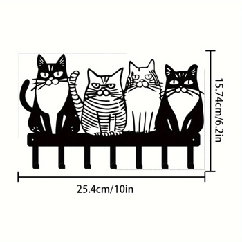 Adorable Cat - Themed Metal Wall Hook: Hang Towels, Coats, Keys Effortlessly. A Must - Have for Cat Enthusiasts. Versatile Adding Feline Flair. Utility Hooks.