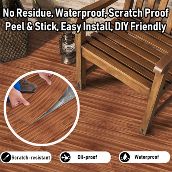 40 Pcs Self-Adhesive Wall And Floor Tiles PVC Wood Grain Peel And Stick Floor Stickers Removable Suitable For Bedroom Kitchen Office  Living Room Indoor Floors Ground Renovation, Home Decoration