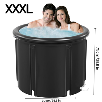 XXL Ice Bath Tub，102 GL cold plunge tub，Portable Plunge Pool，multi-level portable bathtub for Outdoor Gym Treatments, Foldable Basin