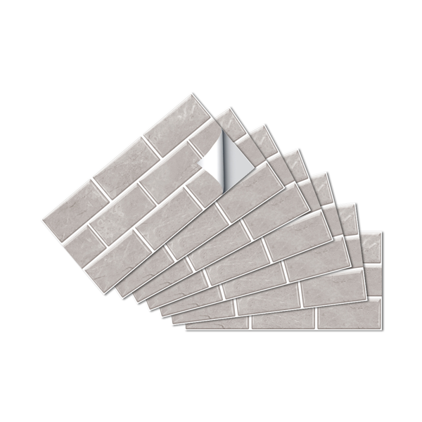 12 Pcs Grey Marble Pvc Wall Sticker Ceramic Tile Pasting Peel And Stick Wallpaper Self-Adhesive Water Resistant Oil-Proof Kitchen And Bathroom DIY Modern Style Wall Stickers Wall Decoration-3