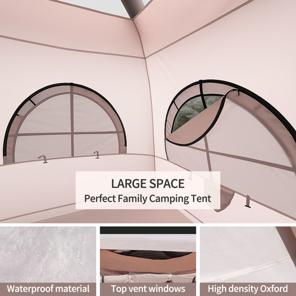 4柱Camping Tent 3-4人易于搭建的充气帐篷 豪华露营户外空气吹气帐篷，成人防水充气房屋帐篷-5