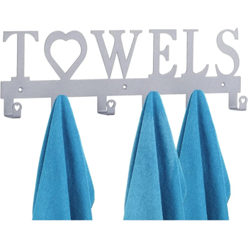 1pc Premium Metal Wall - Mounted Towel Hook - Space - Saving 6 - Hook Storage. The Simple Punch Installation Fits Bathroom, Kitchen, Bedroom, and Living Room. A Sturdy Row Hook for Organized Household