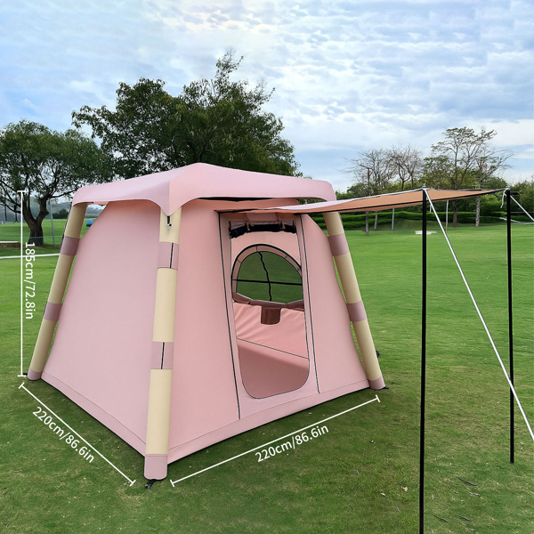 4柱Camping Tent 3-4人易于搭建的充气帐篷 豪华露营户外空气吹气帐篷，成人防水充气房屋帐篷-3