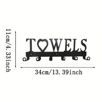 1pc Premium Metal Wall - Mounted Towel Hook - Space - Saving 6 - Hook Storage. The Simple Punch Installation Fits Bathroom, Kitchen, Bedroom, and Living Room. A Sturdy Row Hook for Organized Household